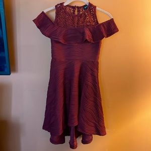 Burgundy girls party dress